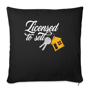 Agent immobilier agréé - Housse de coussin décorative 45 x 45 cm - noir - Devant
