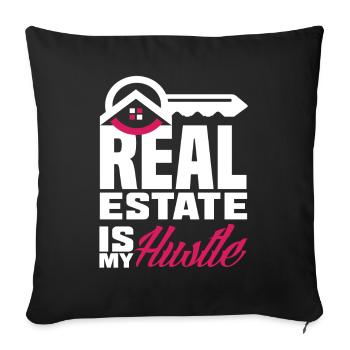 Real Estate Agent Business Job Real Estate - Sofa pillowcase 17,3'' x 17,3'' (45 x 45 cm) - black - Front