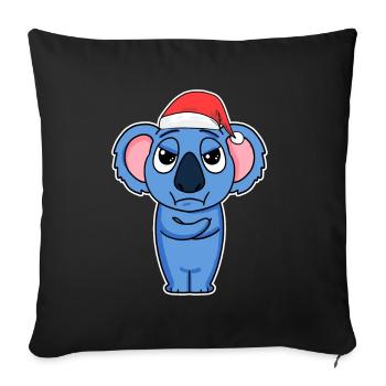 Noël Koala - Housse de coussin décorative 45 x 45 cm - noir - Devant