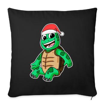 Turtle Christmas - Sofa pillowcase 17,3'' x 17,3'' (45 x 45 cm) - black - Front