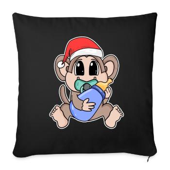 Monkey Baby Christmas - Sofa pillowcase 17,3'' x 17,3'' (45 x 45 cm) - black - Front
