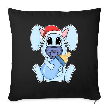 Rabbit Baby Christmas - Sofa pillowcase 17,3'' x 17,3'' (45 x 45 cm) - black - Front