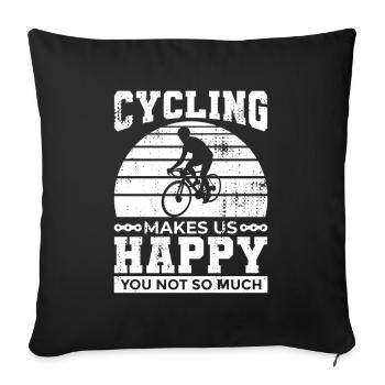 Cyclist Joke - Sofa pillowcase 17,3'' x 17,3'' (45 x 45 cm) - black - Front