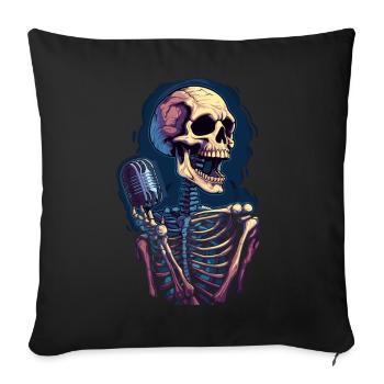 Colorful abstract skull with microphone - Sofa pillowcase 17,3'' x 17,3'' (45 x 45 cm) - black - Front