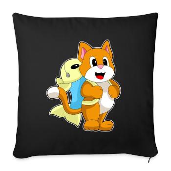 École de sac à dos pour élèves chats - Housse de coussin décorative 45 x 45 cm - noir - Devant
