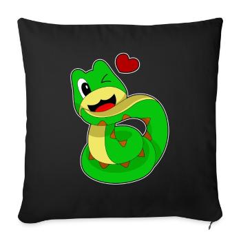 Drôle de serpent - Housse de coussin décorative 45 x 45 cm - noir - Devant