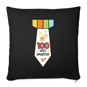 100 Days smarter for students 100 Days of School - Sofa pillowcase 17,3'' x 17,3'' (45 x 45 cm) - black - Front