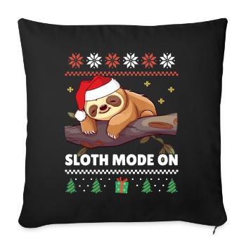 Sloth Mode On - Cute Sloth Xmas Ugly Christmas - Sofa pillowcase 17,3'' x 17,3'' (45 x 45 cm) - black - Front