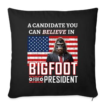Bigfoot pour le président ! - Housse de coussin décorative 45 x 45 cm - noir - Devant