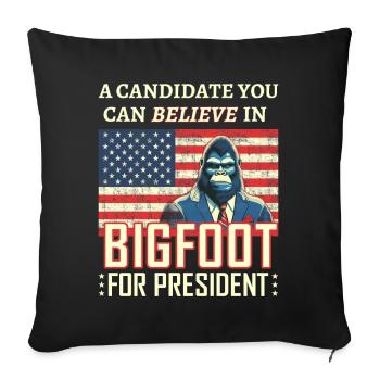 Bigfoot pour le président - Rétro - Housse de coussin décorative 45 x 45 cm - noir - Devant