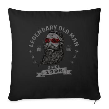 1998 Geburtstag Legendary Old Man - Sofakissenbezug 45 x 45 cm - Schwarz - Vorne