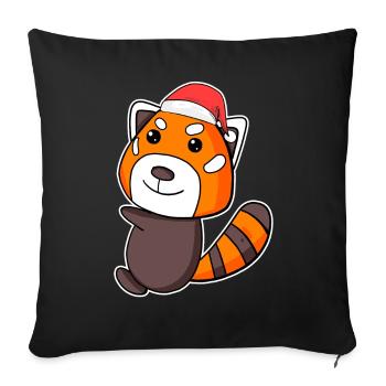 Western Little Panda Christmas - Sofa pillowcase 17,3'' x 17,3'' (45 x 45 cm) - black - Front