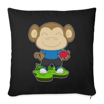 Monkey Apple - Sofa pillowcase 17,3'' x 17,3'' (45 x 45 cm) - black - Front