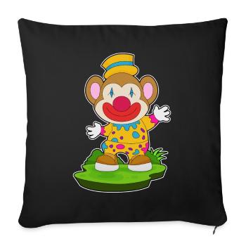 Affe Clown - Sofakissenbezug 45 x 45 cm - Schwarz - Vorne