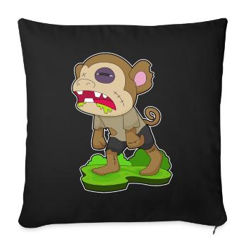 Singe Halloween Zombie - Housse de coussin décorative 45 x 45 cm - noir - Devant