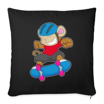 Singe Skater Skateboard Sport - Housse de coussin décorative 45 x 45 cm - noir - Devant