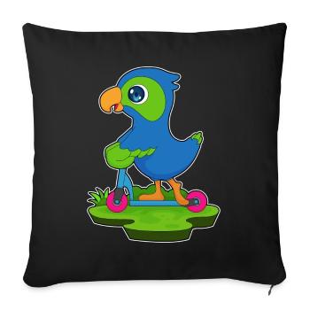 Trottinette Perroquet - Housse de coussin décorative 45 x 45 cm - noir - Devant
