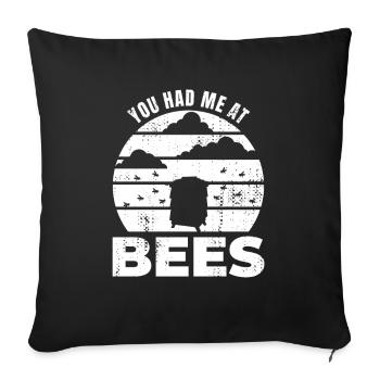Tu m’as eu avec des abeilles - Housse de coussin décorative 45 x 45 cm - noir - Devant