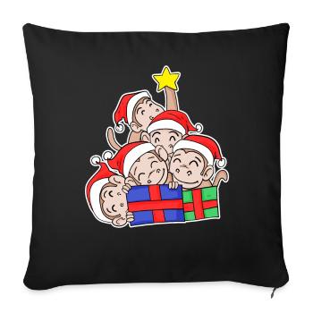 Monkey Monkey Christmas Tree Christmas - Sofa pillowcase 17,3'' x 17,3'' (45 x 45 cm) - black - Front