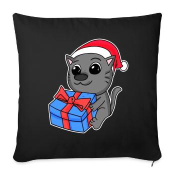 Cat Christmas - Sofa pillowcase 17,3'' x 17,3'' (45 x 45 cm) - black - Front