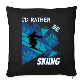 Je préfère skier - Ski Sports d'hiver Skieur - Housse de coussin décorative 45 x 45 cm - noir - Devant