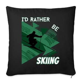 Je préfère skier - Ski Sports d'hiver Skieur - Housse de coussin décorative 45 x 45 cm - noir - Devant