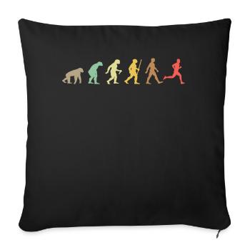 Lauf Retro Running Evolution Funny Runner Marathon - Sofakissenbezug 45 x 45 cm - Schwarz - Vorne