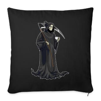 Sensemann Halloween Kaffee - Sofakissenbezug 45 x 45 cm - Schwarz - Vorne
