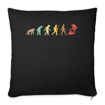 Swim Retro Swimming Evolution Funny swimmer - Housse de coussin décorative 45 x 45 cm - noir - Devant