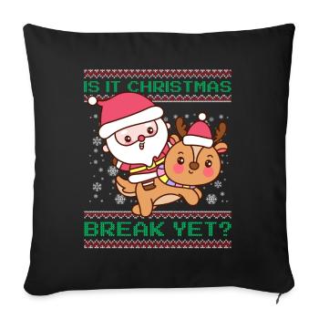 Is It Christmas Break Yet? Santa Claus Teacher - Sofa pillowcase 17,3'' x 17,3'' (45 x 45 cm) - black - Front
