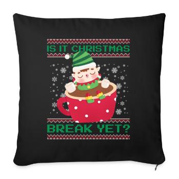 Is It Christmas Break Yet? Cocoa Imp Teacher - Sofa pillowcase 17,3'' x 17,3'' (45 x 45 cm) - black - Front
