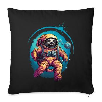 Faultier Astronaut Weltraum Raumfahrt Geschenk - Sofakissenbezug 45 x 45 cm - Schwarz - Vorne