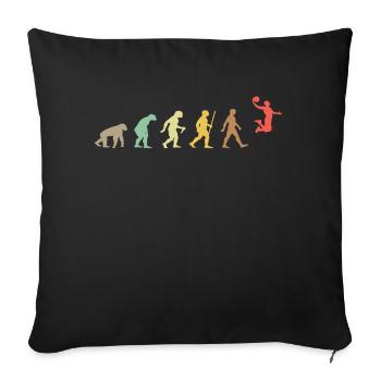 Basketball Retro Basketball Player Evolution - Housse de coussin décorative 45 x 45 cm - noir - Devant