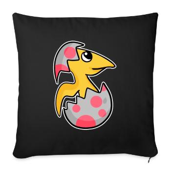 Dinosaure oeuf Dino bébé Motif - Housse de coussin décorative 45 x 45 cm - noir - Devant