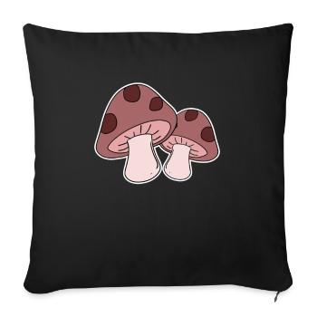 Mushroom picking, mushroom picker, mushroom picker - Sofa pillowcase 17,3'' x 17,3'' (45 x 45 cm) - black - Front