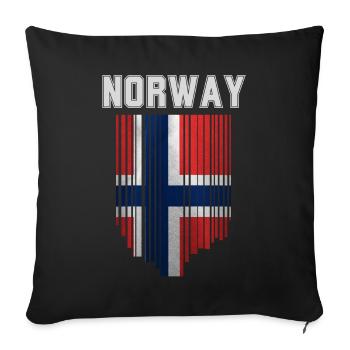 Drapeau norvégien, fierté norvégienne - Housse de coussin décorative 45 x 45 cm - noir - Devant