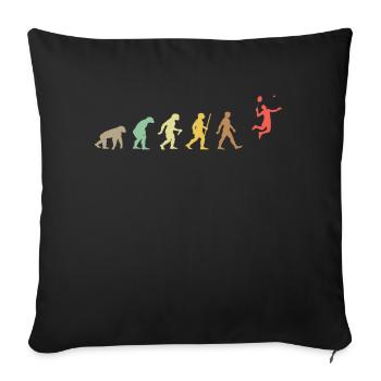 Badminton Retro shuttlecock Evolution - Housse de coussin décorative 45 x 45 cm - noir - Devant
