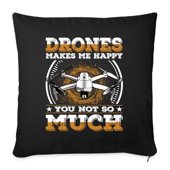 Drone Joy – You're Not So Mine - Sofa pillowcase 17,3'' x 17,3'' (45 x 45 cm) - black - Front