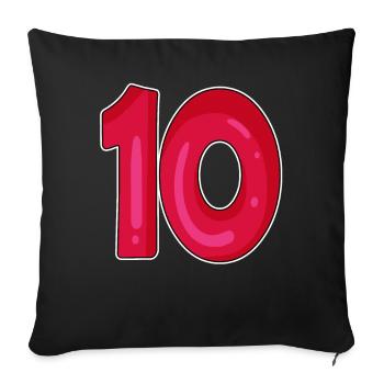 10 - Sofa pillowcase 17,3'' x 17,3'' (45 x 45 cm) - black - Front