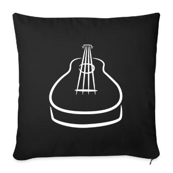 Dessin de ukulélé - Housse de coussin décorative 45 x 45 cm - noir - Devant