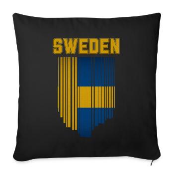 Drapeau de la Suède, fierté suédoise - Housse de coussin décorative 45 x 45 cm - noir - Devant