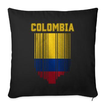 Flag of Colombia, Colombian pride - Sofa pillowcase 17,3'' x 17,3'' (45 x 45 cm) - black - Front
