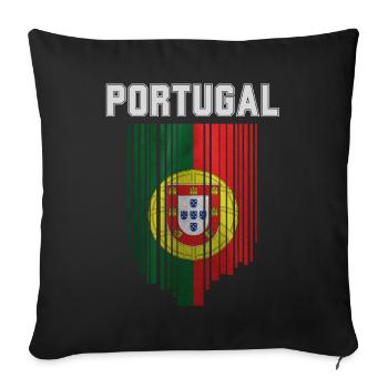 Flag of Portugal, Portuguese pride - Sofa pillowcase 17,3'' x 17,3'' (45 x 45 cm) - black - Front
