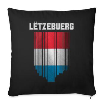 Flag of Luxembourg, Luxembourg pride - Sofa pillowcase 17,3'' x 17,3'' (45 x 45 cm) - black - Front