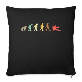 Vintage Judo Retro Martial Arts Evolution - Sofa pillowcase 17,3'' x 17,3'' (45 x 45 cm) - black - Front