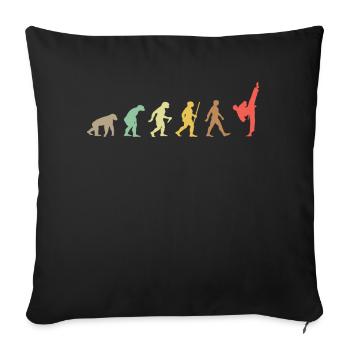 Vintage Taekwondo Retro Martial Arts Evolution - Sofa pillowcase 17,3'' x 17,3'' (45 x 45 cm) - black - Front