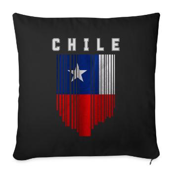 Flag of Chile, Chilean pride - Sofa pillowcase 17,3'' x 17,3'' (45 x 45 cm) - black - Front