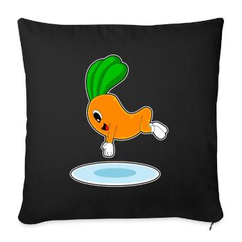 Été de saut d’eau à la nage de la carotte - Housse de coussin décorative 45 x 45 cm - noir - Devant