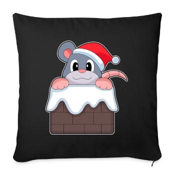 Mouse Christmas Christmas Hat - Sofa pillowcase 17,3'' x 17,3'' (45 x 45 cm) - black - Front