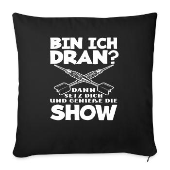 Lustiges Dart Dartspieler Geschenkidee - Sofakissenbezug 45 x 45 cm - Schwarz - Vorne